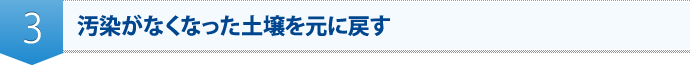 3.汚染がなくなった土壌を元に戻す
